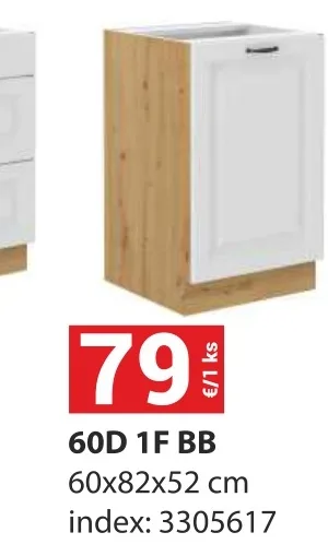 Kuchynská skrinka Stilo 60D 1F BB
