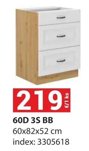 Kuchynská skrinka Stilo 60D 3S BB