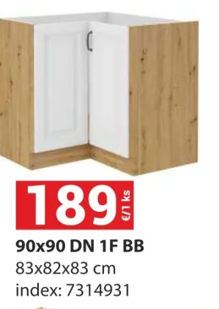 Kuchynská skrinka Stilo 90×90 DN 1F BB