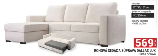 Rohová sedacia súprava Dallas Lux