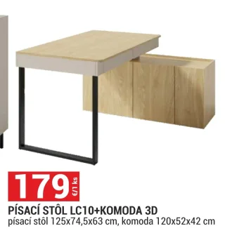 Písací stôl s komodou Luca LC10 3D