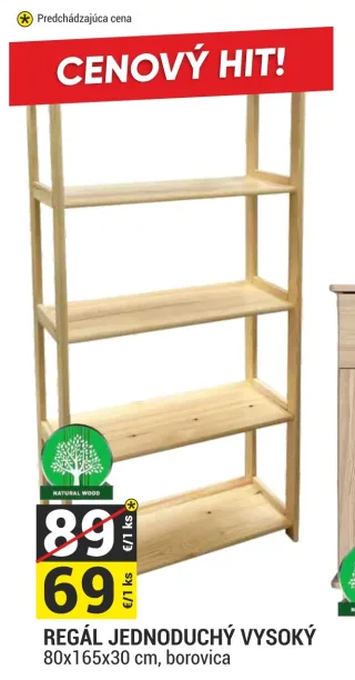 Regál jednoduchý vysoký