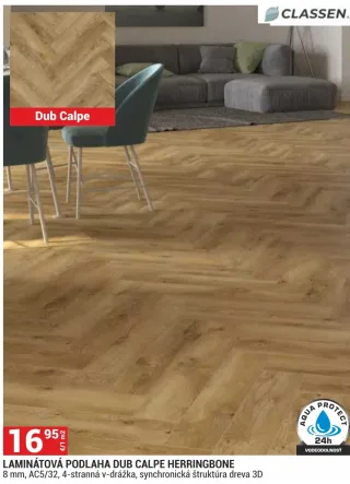 CLASSEN laminátová podlaha Dub Calpe Herringbone