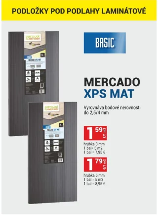 Mercado XPS MAT podložka pod laminátovú podlahu 3 mm
