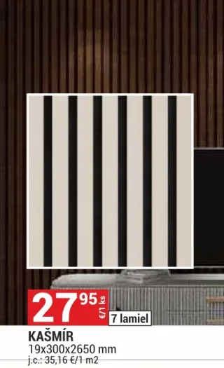 Akustický lamelový panel Kašmír