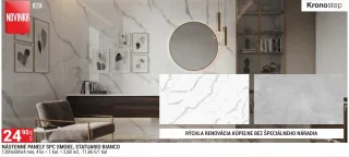 Kronostep nástenné panely SPC Statuario Bianco