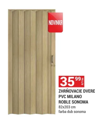 Zhrňovacie dvere PVC Milano Roble Sonoma