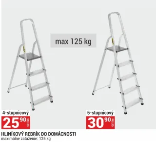 Hliníkový rebrík do domácnosti 4-stupňový