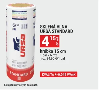 Sklená vlna URSA Standard 15 cm