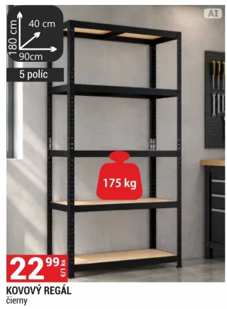 Kovový regál čierny
