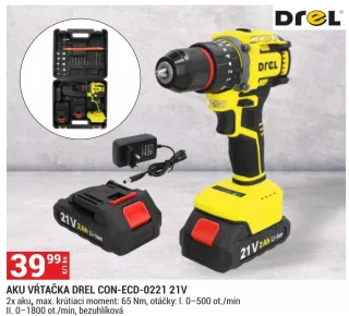 Aku vŕtačka Drel CON-ECD-0221 21V