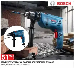 Príklepová vŕtačka Bosch Professional GSB 600