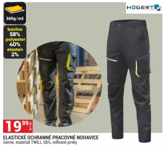 Högert elastické ochranné pracovné nohavice