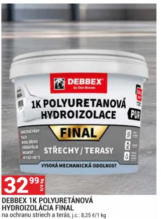 Debbex 1K polyuretánová hydroizolácia Final