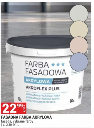 Fasádna farba akrylová Akroflex Plus