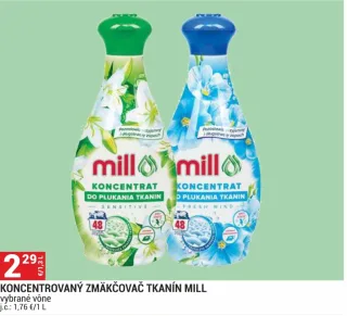 Mill koncentrovaný zmäkčovač tkanín