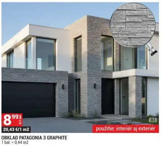 Dekoračný obklad Patagonia 3 Graphite
