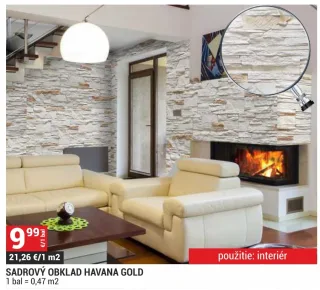 Dekoračný obklad Havana Gold sadrový