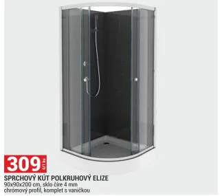 Sprchový kút polkruhový Elize