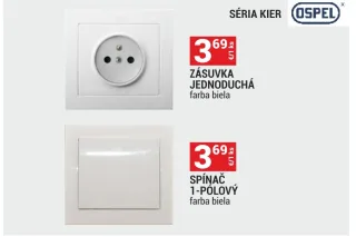 Vypínač Ospel Kier biela
