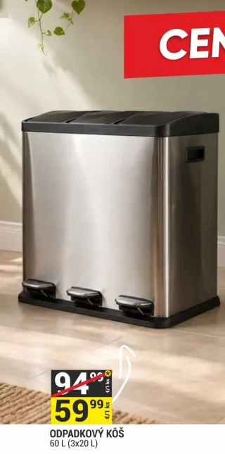 Odpadkový kôš 60 l (3×20 l)