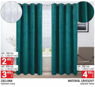 Záclona výška 160 cm