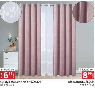 Záves na krúžkoch 140 × 250 cm