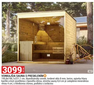 Vonkajšia sauna s presklením