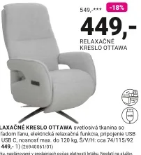 Relaxačné kreslo OTTAWA