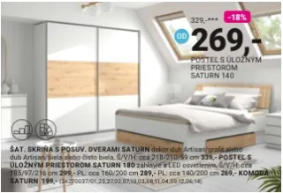 Šatníková skriňa SATURN
