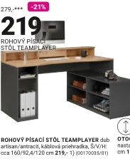 Rohový písací stôl TEAMPLAYER