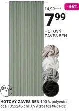Hotový záves BEN 135 × 245 cm