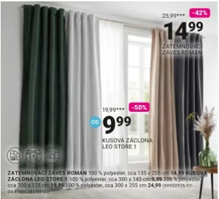 Záclona LEO STORE 300 × 145 cm