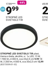 Stropné LED svietidlo TIR 15 W