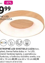 Stropné LED svietidlo LUZIA 40 cm