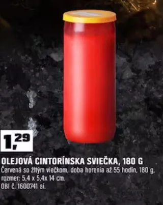 Olejová cintorínska sviečka 180 g
