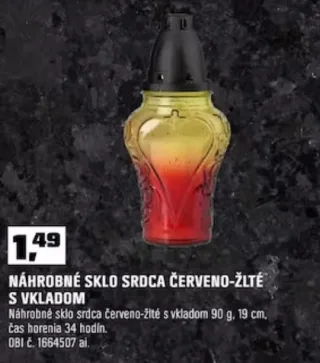 Náhrobné sklo srdca s vkladom