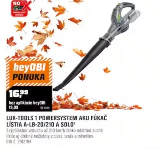 LUX-TOOLS 1 PowerSystem aku fúkač lístia A-LB-20/210 A Solo
