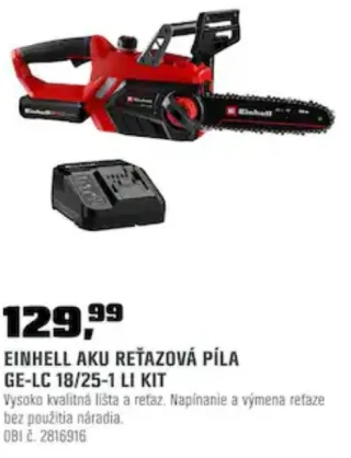 Einhell aku reťazová píla GE-LC 18/25-1 LI Kit