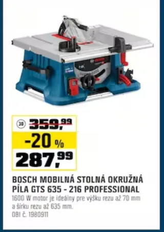 Bosch stolová okružná píla GTS 635-216 Professional