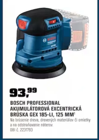 Bosch Professional aku excentrická brúska GEX 185-LI 125 mm