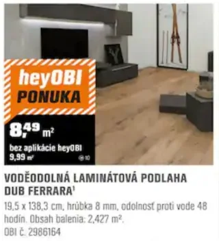 Laminátová podlaha Dub Ferrara vodeodolná