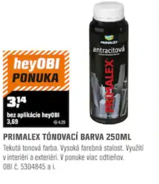 Primalex tónovacia farba 250 ml