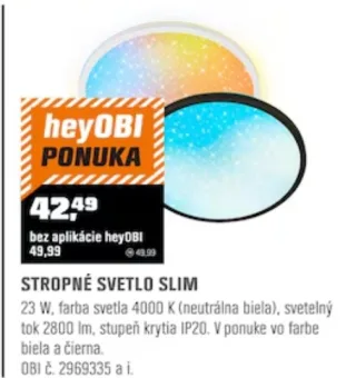Stropné svetlo Slim 23 W