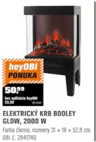 Elektrický krb Booley Glow 2000 W