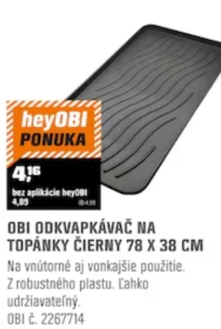 OBI odkvapkávač na topánky 78×38 cm čierny