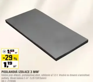 Podlahová izolácia 3 mm