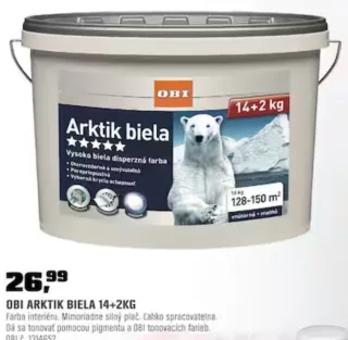 OBI Arktik biela farba 14+2 kg
