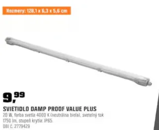 Svietidlo Damp Proof Value Plus