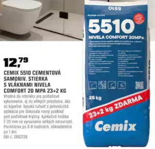 Cemix 5510 samonivelačná stierka Nivela Comfort 20 MPa 23+2 kg